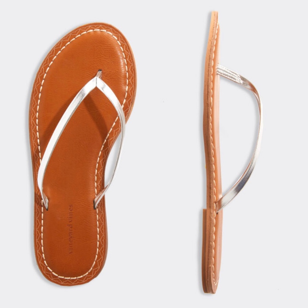 Vineyard Vines Skinny Strap Patent Leather Flip Flops